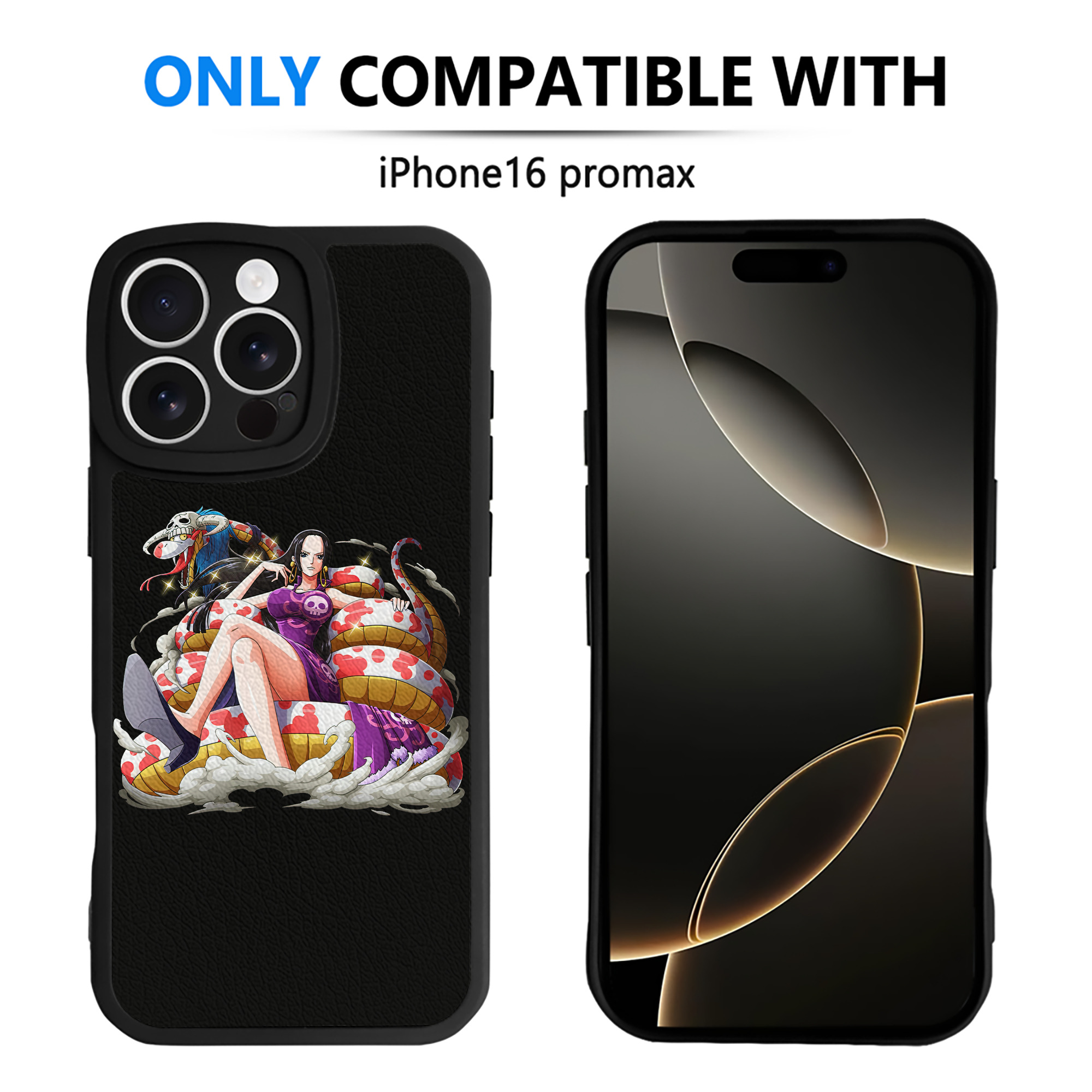 （画像用） ワンピース ボア・ハンコック ONE PIECE Boa·Hancock 【iPhone 16シリーズ対応】シリコンスマホケース（レザー調） 材質：シリコン